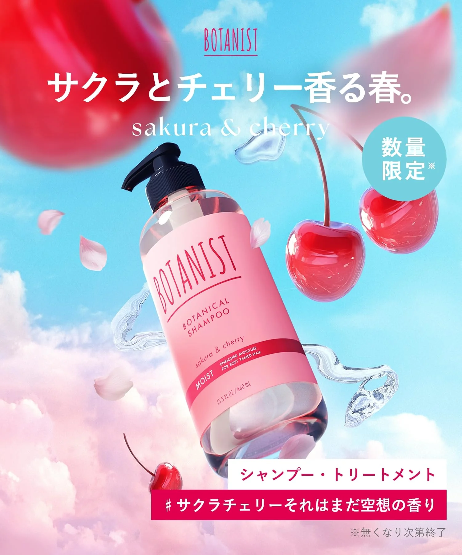 [2025 Spring Limited Edition] BOTANIST Shampoo Treatment Set Smooth Cherry & Cherry Fragrance - Image 2