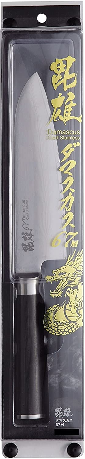 Pearl Metal 67-Layer Damascus Santoku Knife  165mm Blade — Hiyuu (F-2349)  Silver - Image 2