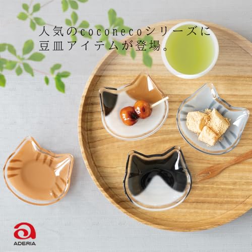 ADERIA Coconeco Glass Small Plate Handmade Cat Shape Mikeneko 6831 Made in Japan - Image 2