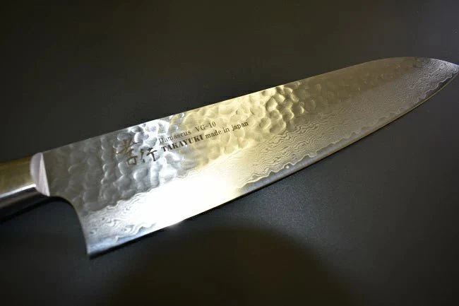 Aoki Sakai Takayuki 210mm VG10 Damascus Hammered Gyuto Made in Japan - Image 2