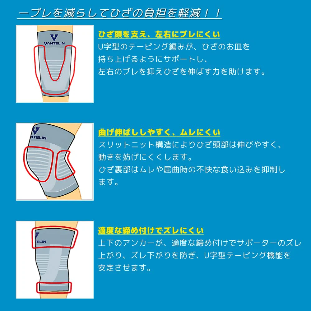 Banterin Supporter High Breathability Knee Brace Large Size Silver Gray - Image 4