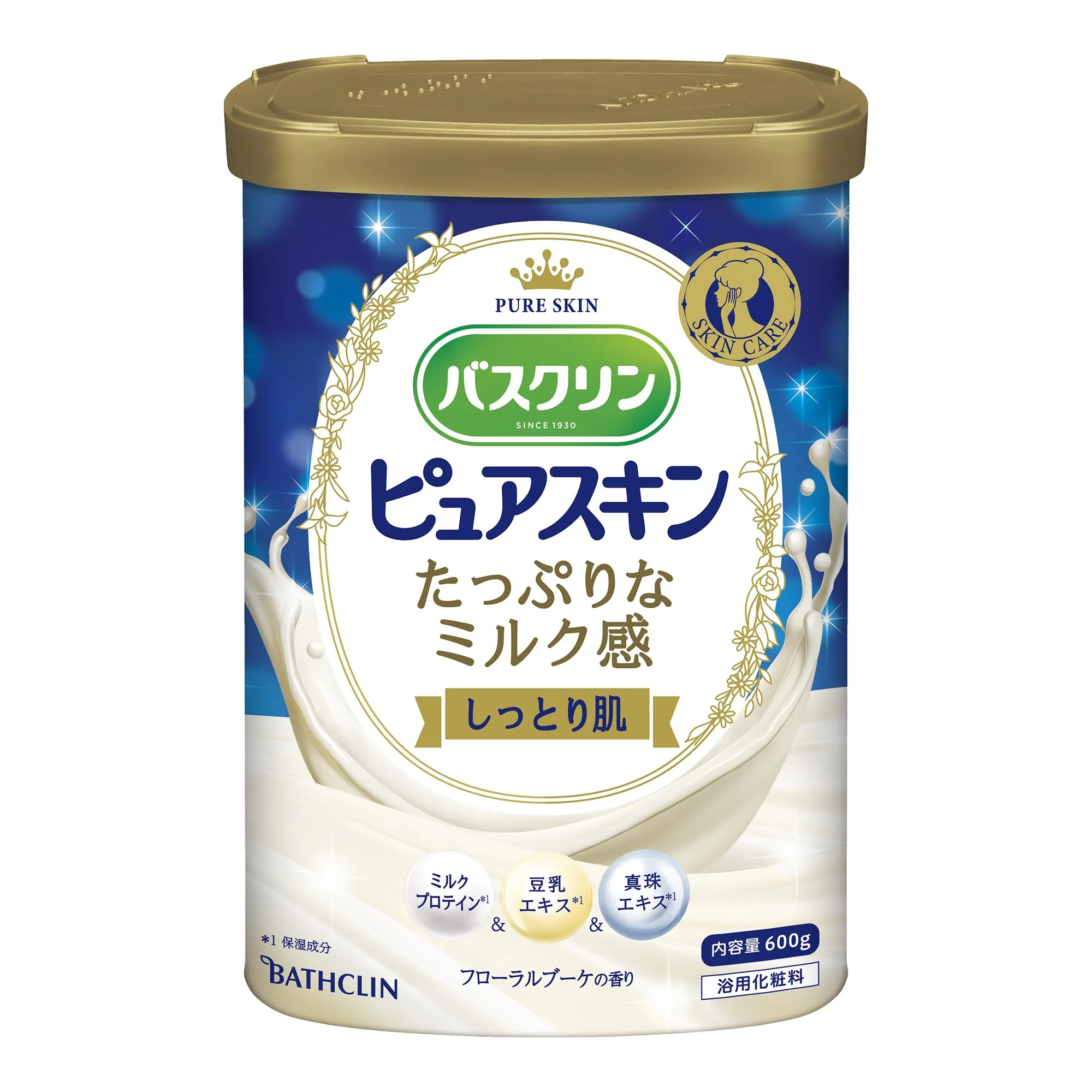 Bascrin Pure Skin Moisturizing Bath Powder 600g Milky Type