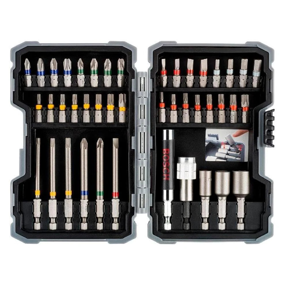 BOSCH Driver Bit Set 43 Pieces Hex Shank 635mm 9mm Groove 25mm Case 2607017164