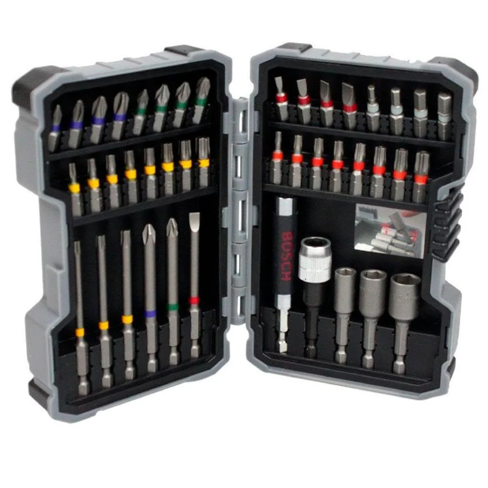 BOSCH Driver Bit Set 43 Pieces Hex Shank 635mm 9mm Groove 25mm Case 2607017164 - Image 2