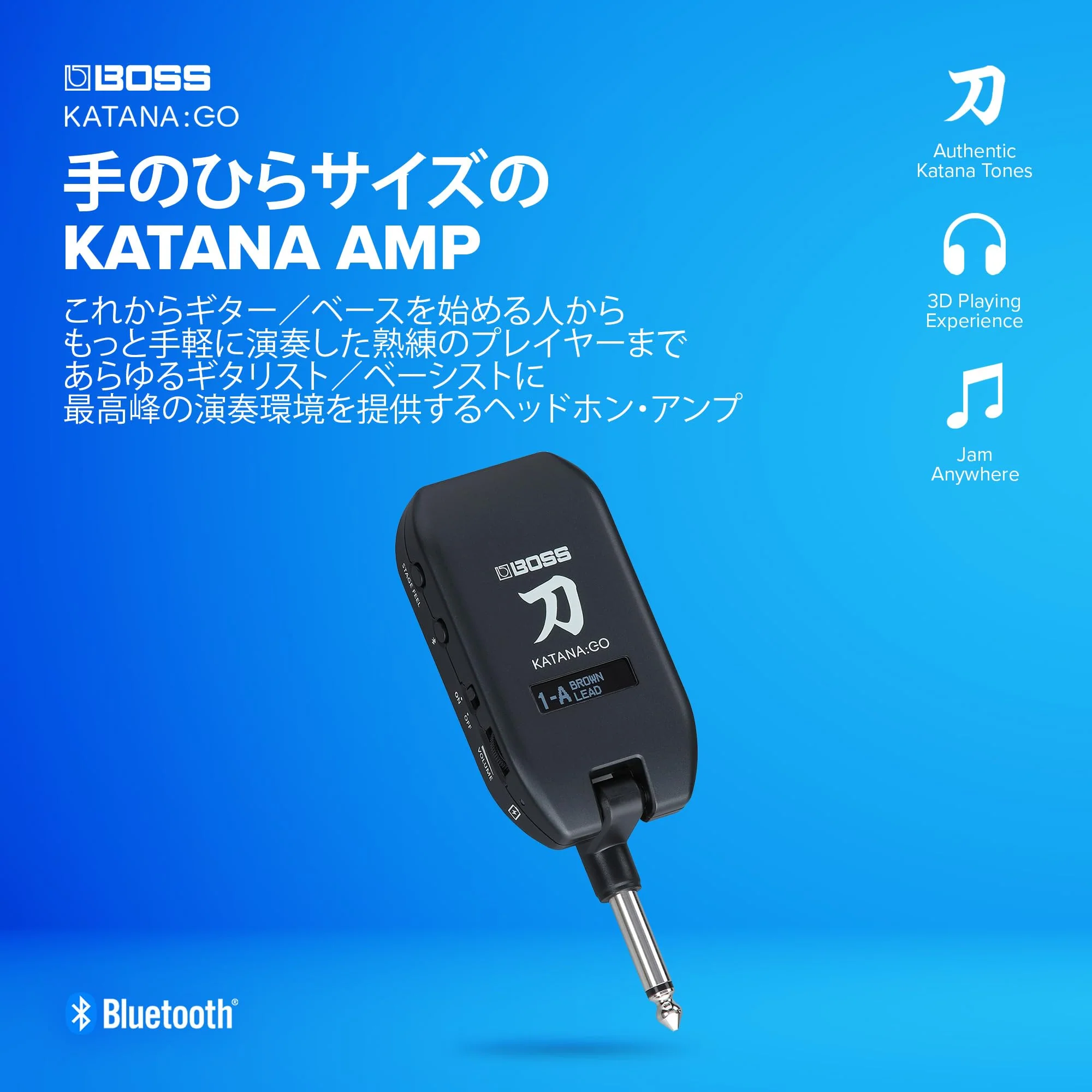 BOSS Katana:GO Headphone Guitar Amp with Bluetooth and OLED Display - Image 2