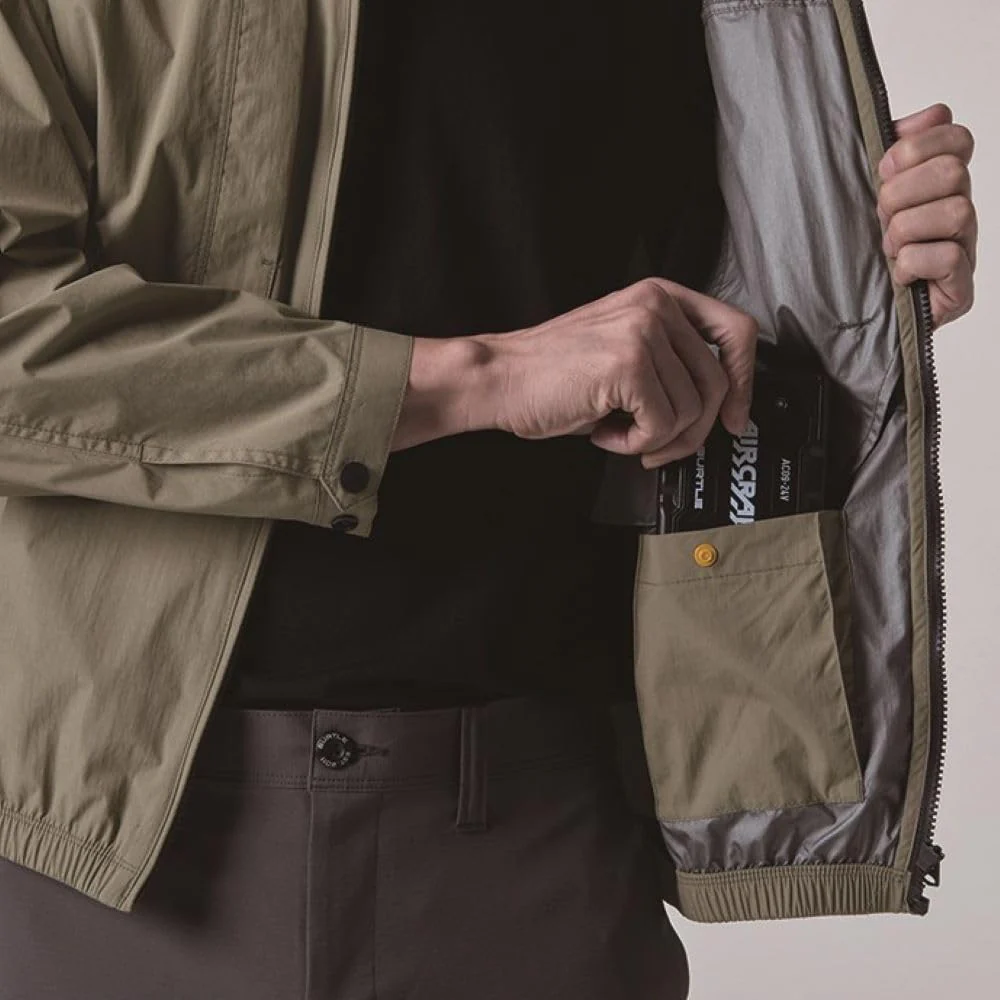 Burtle Aircraft Short Sleeve Blouson Unisex Spring Summer AC2086 Army Khaki - Image 5