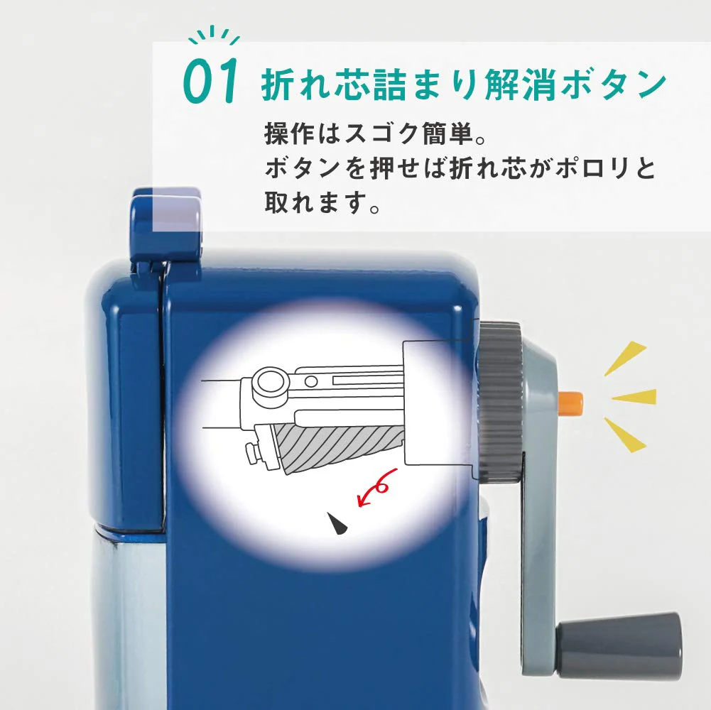 Carl Manual Pencil Sharpener with Jam Removal Function CMS-300-B Blue Japan - Image 4