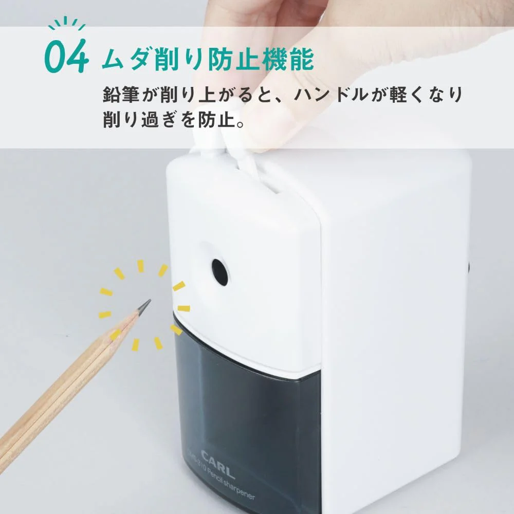 Carl Manual Pencil Sharpener with Jam Removal Function CMS-310 White Japan - Image 6