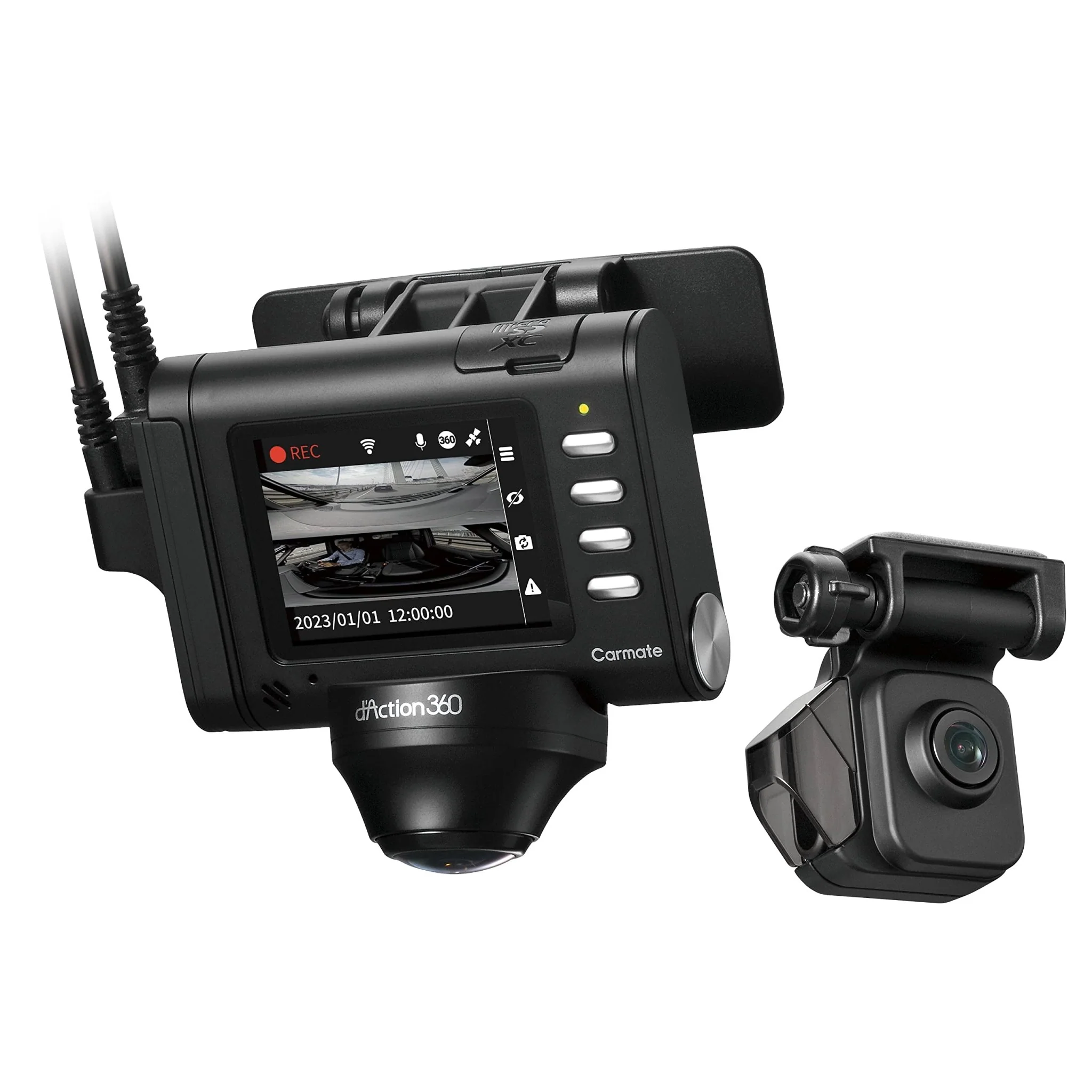 CARMATE ARF 360° Dash Cam — Front/Rear/Side Cameras with LCD (DC3600R)