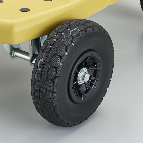 TRUSCO Kartio Big Off-Road Plastic Cart 900x600mm Solid Tires Olive MPK-906N-OR-OG - Image 2