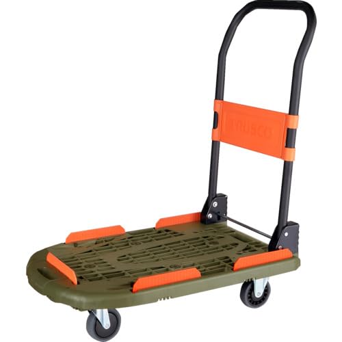 TRUSCO Kartio folding plastic cart (new model) 780×490 mm Olive Drab - Image 2