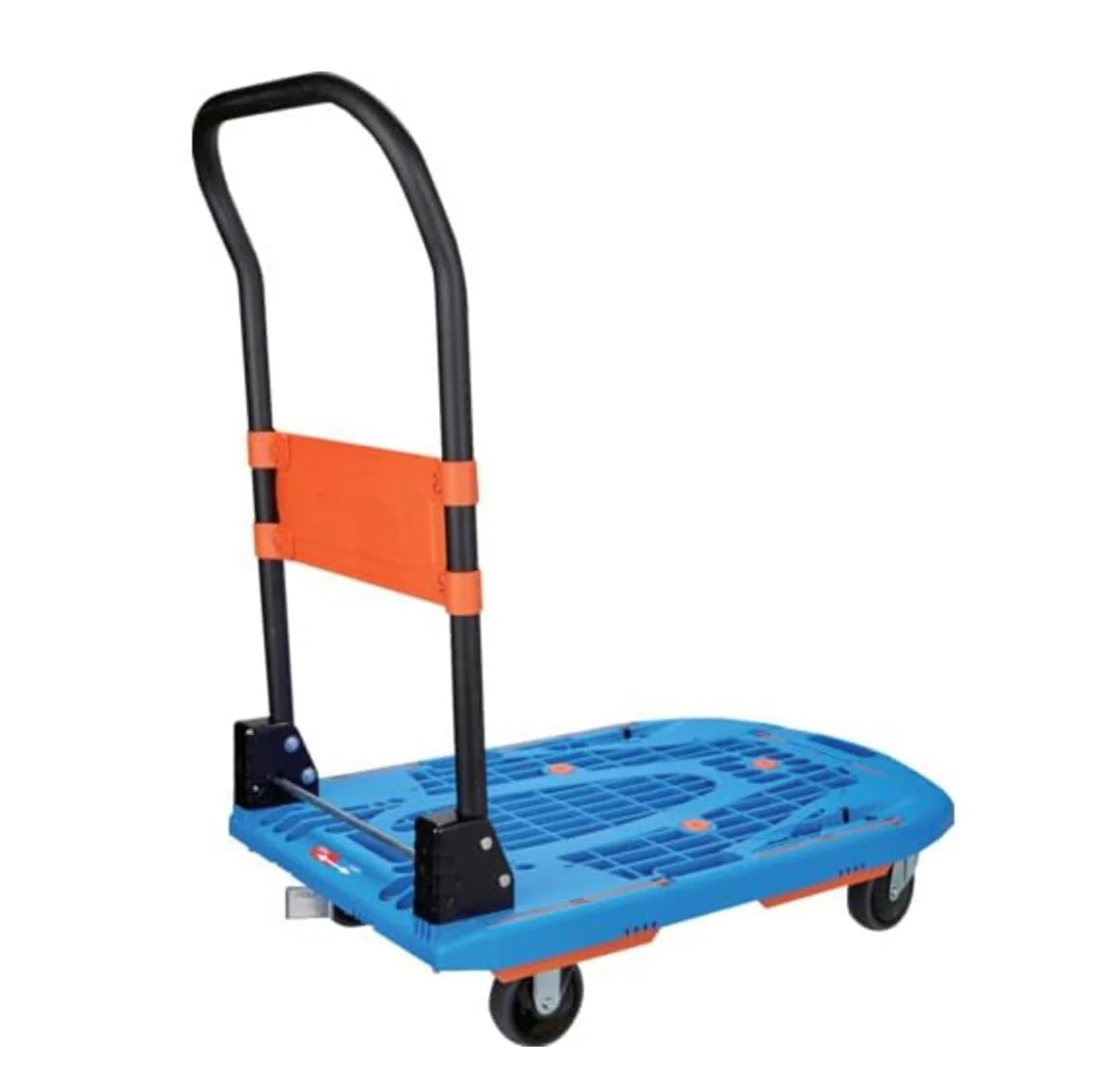 TRUSCO Kartio  Folding Plastic Platform Truck 780×490 mm  Blue  with Stopper