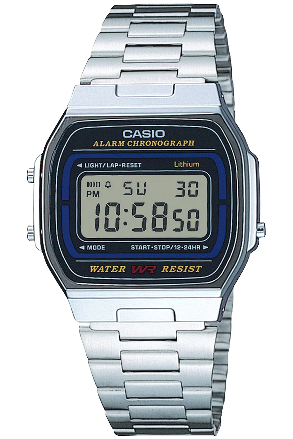 CASIO A164WA-1QJH Casio Collection Silver Digital Watch