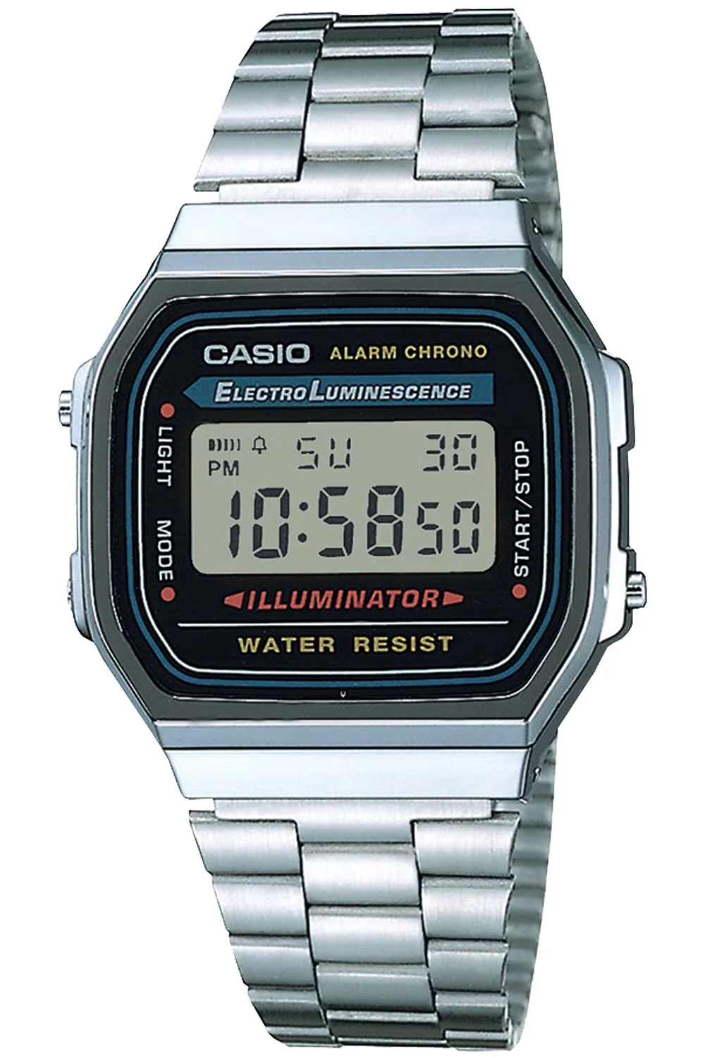 CASIO A168WA-1A2WJR Silver Digital Watch for Men