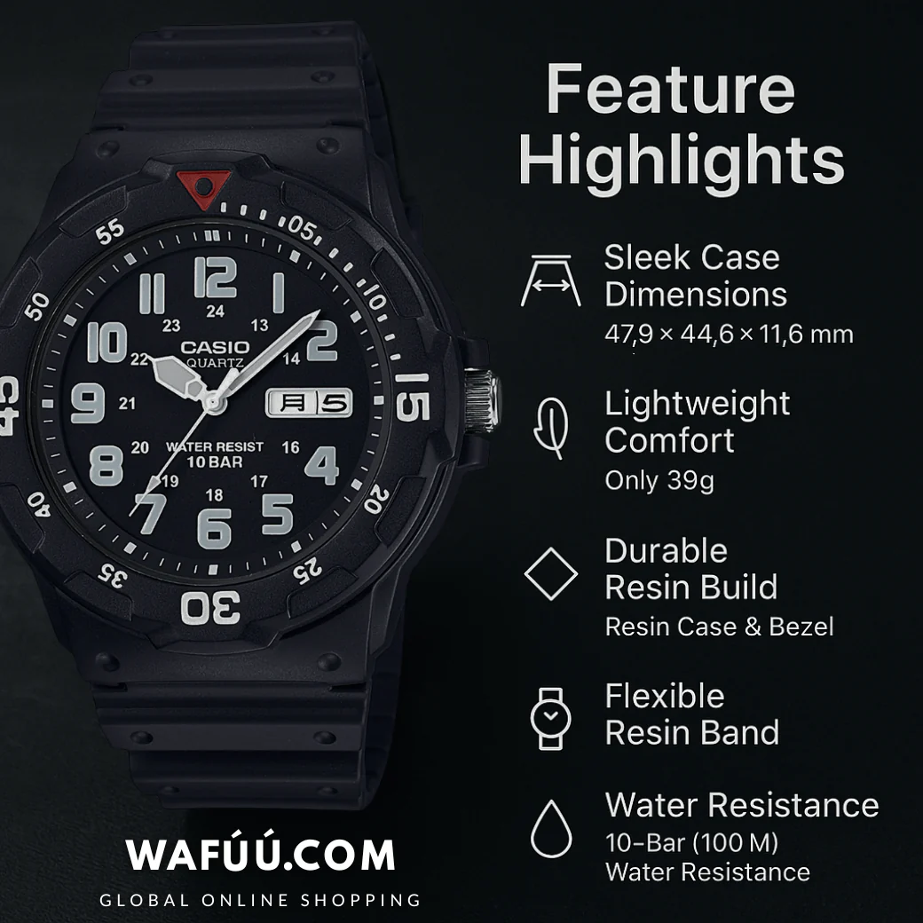 CASIO Collection MRW-200HJ-1BJH Men's Black Analog Watch - Image 2