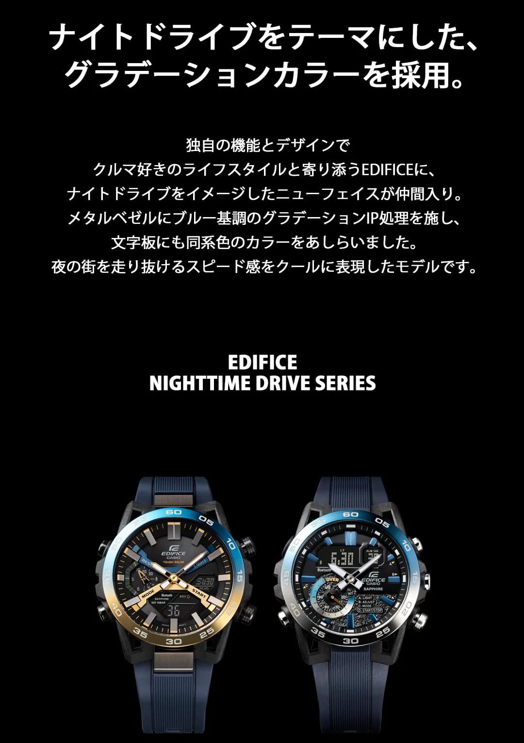 CASIO Edifice Solar Bluetooth Watch ECB-2000YNP-1AJF Navy Nighttime Drive - Image 5