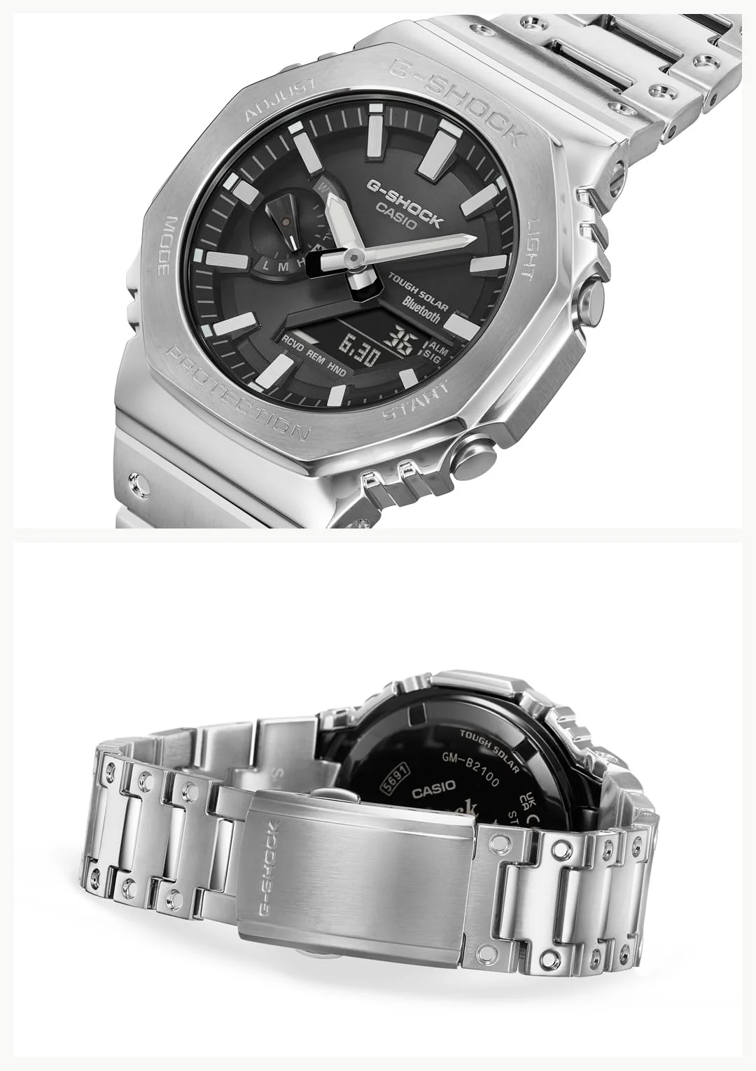 CASIO G-Shock Full Metal Bluetooth Tough Solar Men's Watch Silver - Image 2