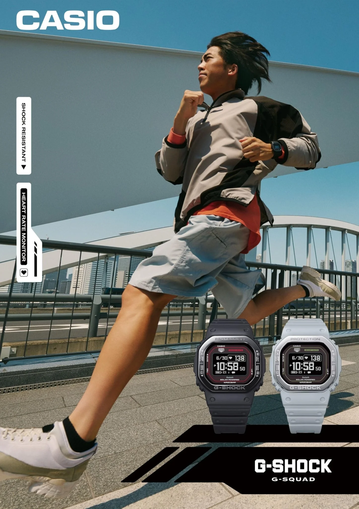 CASIO G-Shock G-Squad Heart Rate Bluetooth Watch DW-H5600MB-8A9JR Gray - Image 2