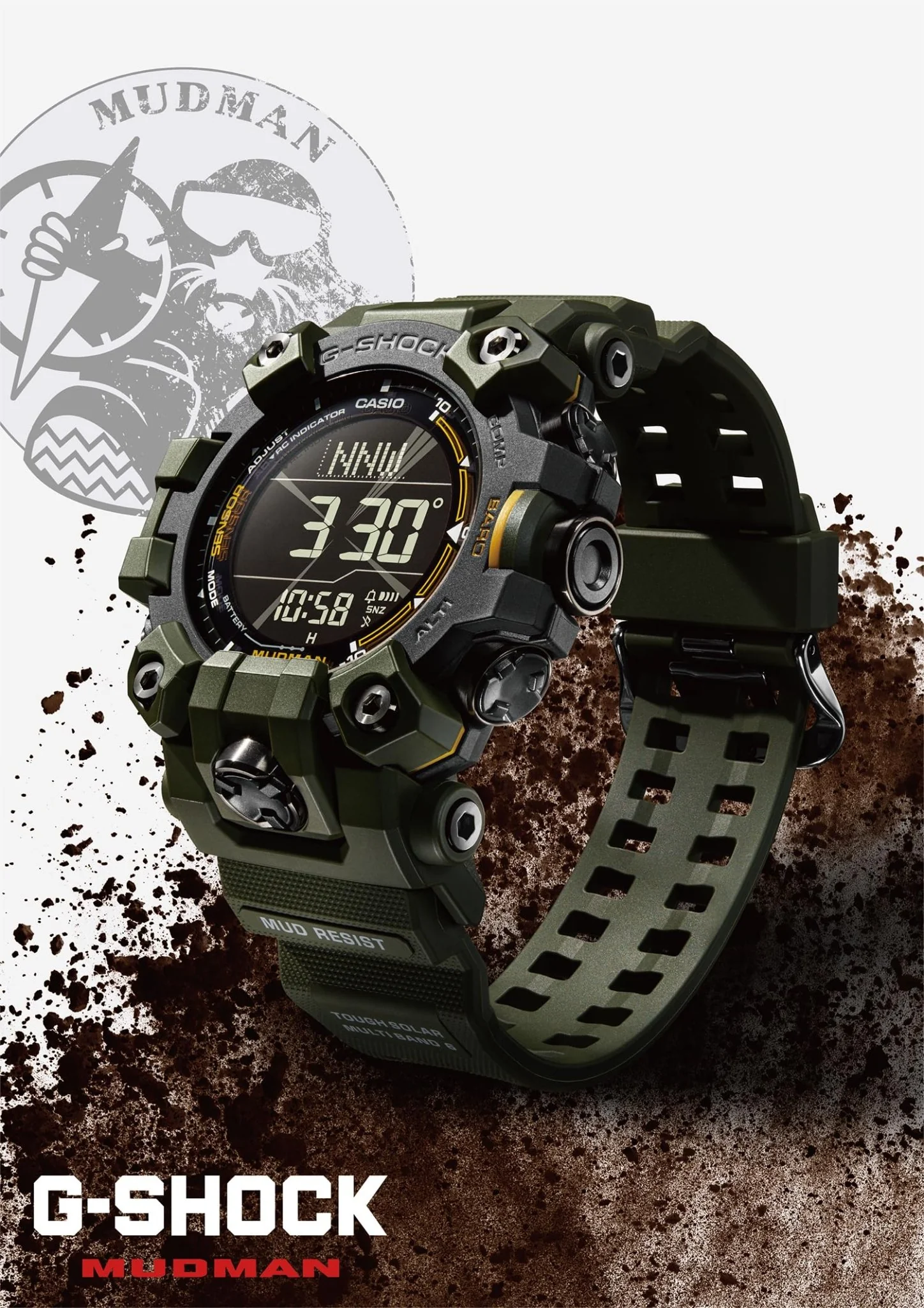 CASIO G-Shock Mudman Solar Radio GW-9500-1JF Black Biomass Plastic Watch - Image 2