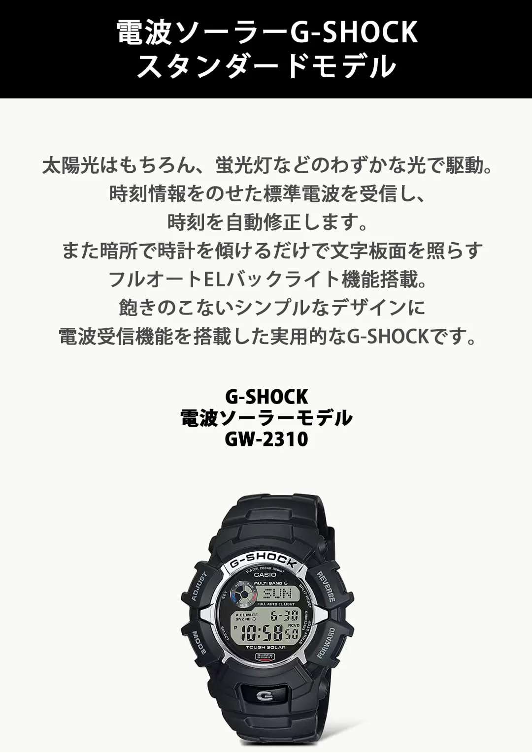 CASIO G-Shock Solar Radio-Controlled Watch GW-2310-1JF Black Mens - Image 4