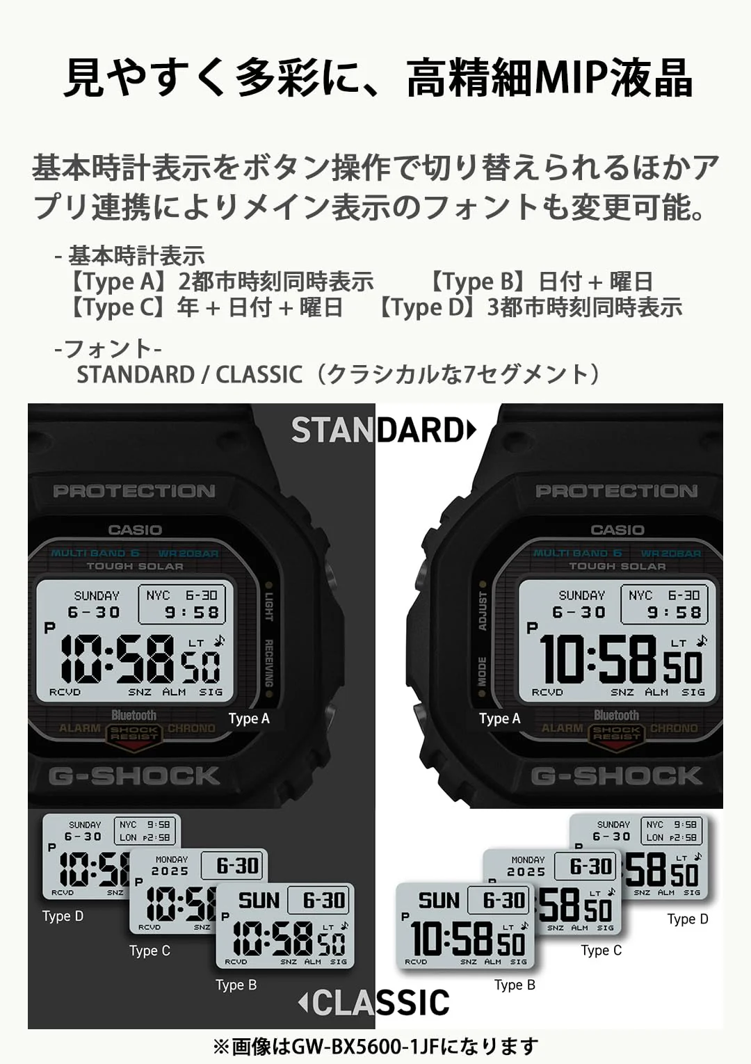 CASIO G‑Shock BX5600-1A1JF solar radio men’s watch with MIP LCD & Bluetooth all black - Image 6