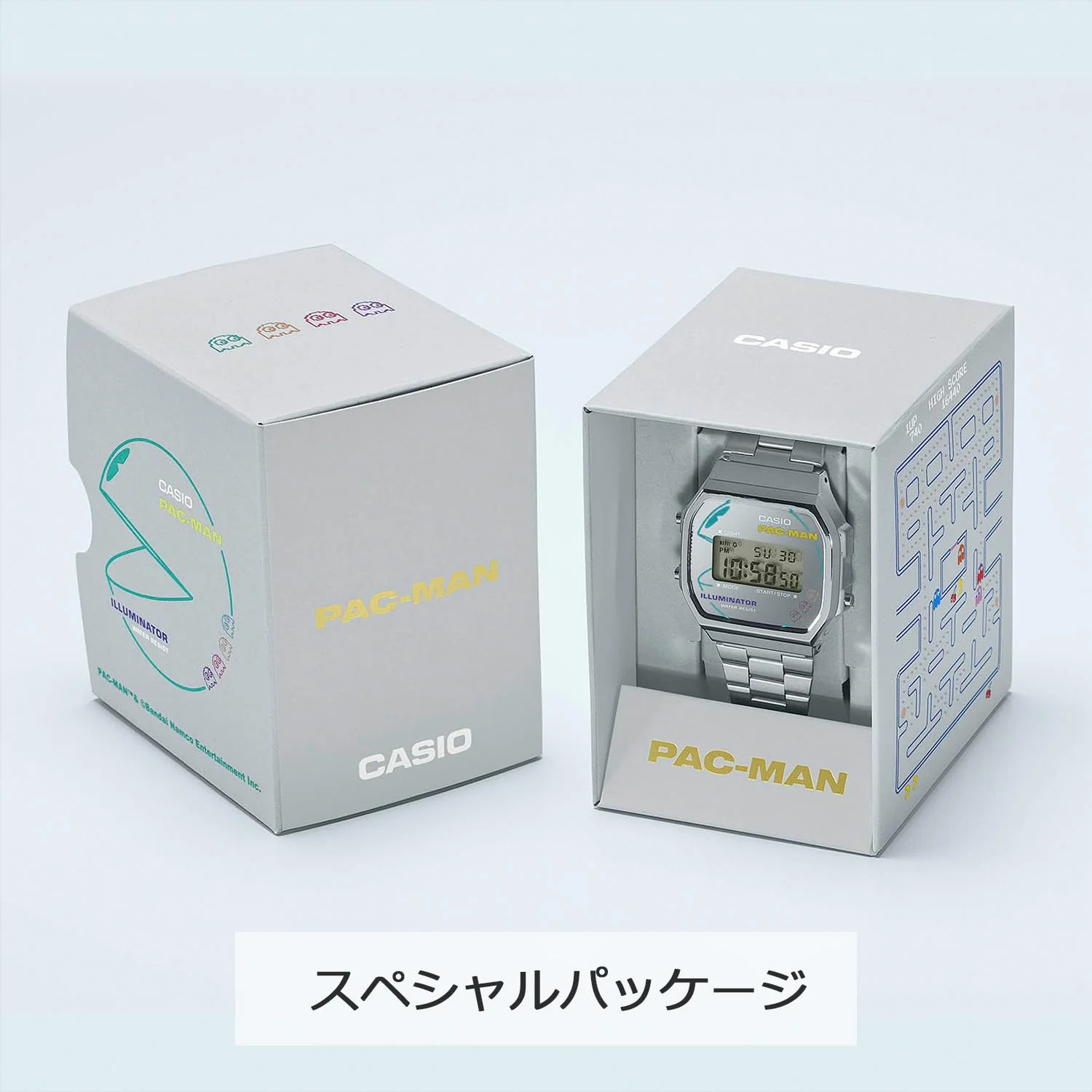 CASIO PAC-MAN Classic Digital Watch A168WEPC-7AJR Made in Japan Silver Biomass Plastic - Image 3