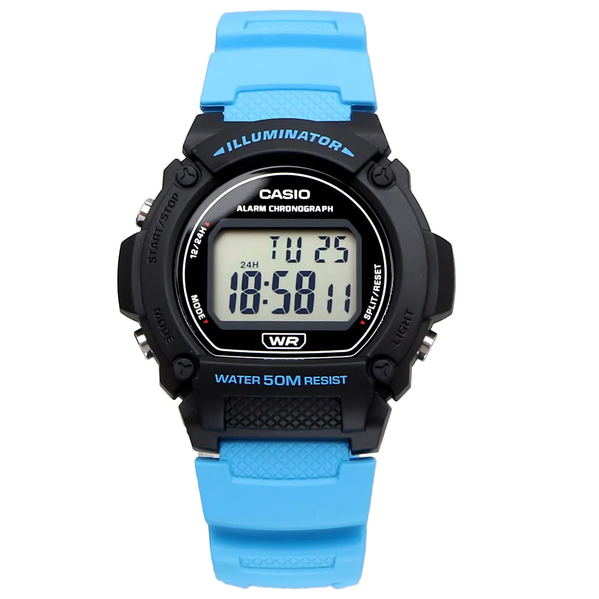 CASIO Standard Digital Watch Men's W-219H-2A2V Aqua Blue - Image 3