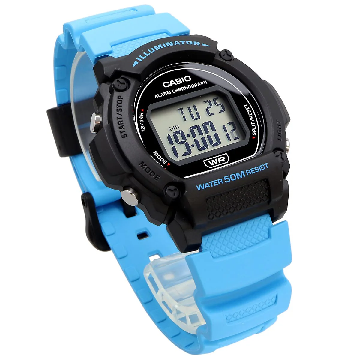 CASIO Standard Digital Watch Men's W-219H-2A2V Aqua Blue - Image 5