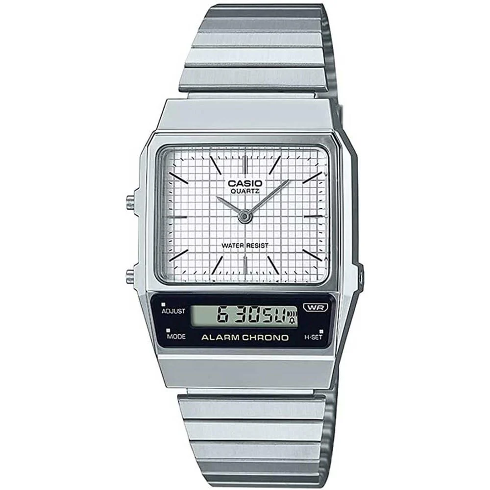 Casio Vintage Analog-Digital Men's Watch AQ-800E-7ADF Silver