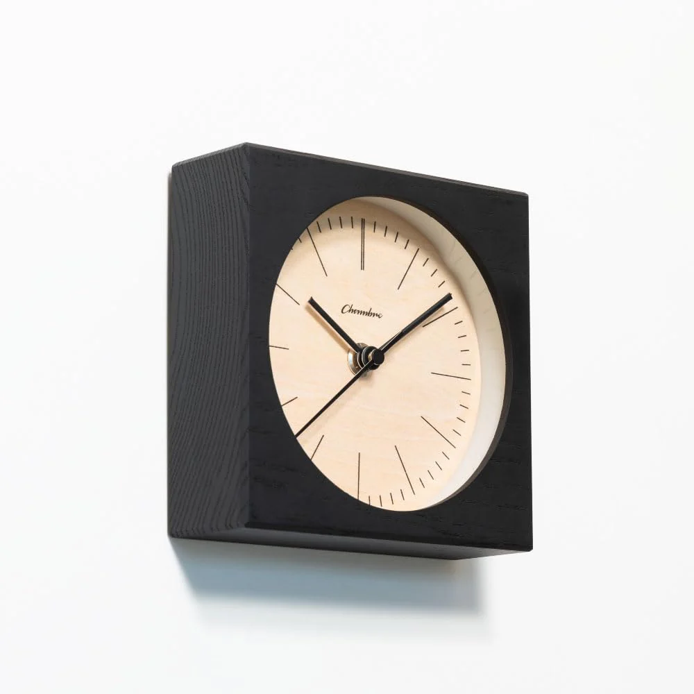 CHAMBRE Line Desk Clock CH-075BK Silent Non-Ticking Table Clock Made in Japan - Image 2