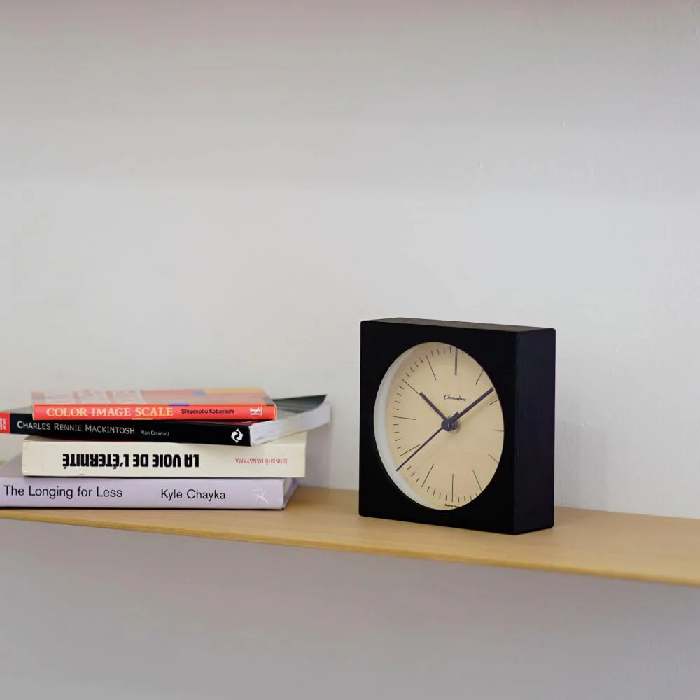 CHAMBRE Line Desk Clock CH-075BK Silent Non-Ticking Table Clock Made in Japan - Image 8
