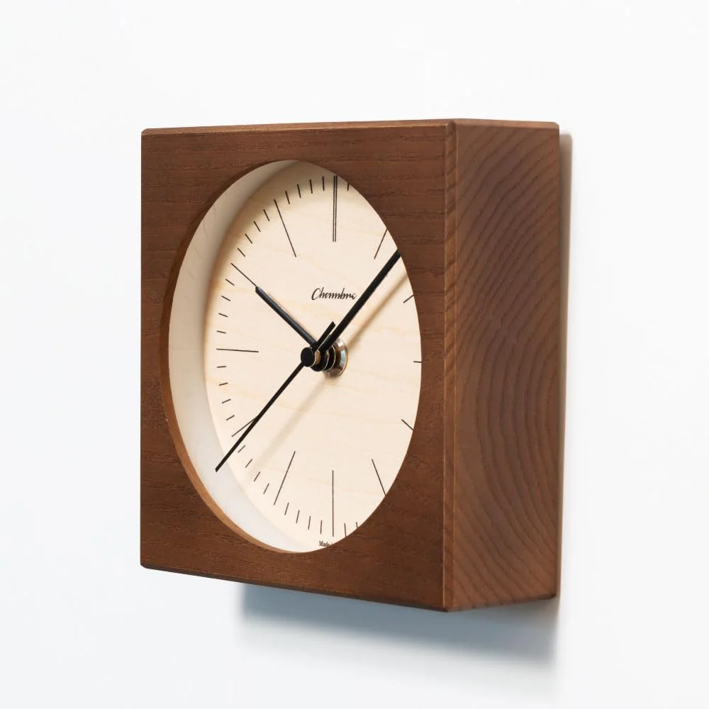 CHAMBRE Line Desk Clock CH-075DB Silent Non-Ticking Tabletop Clock Made in Japan - Image 3