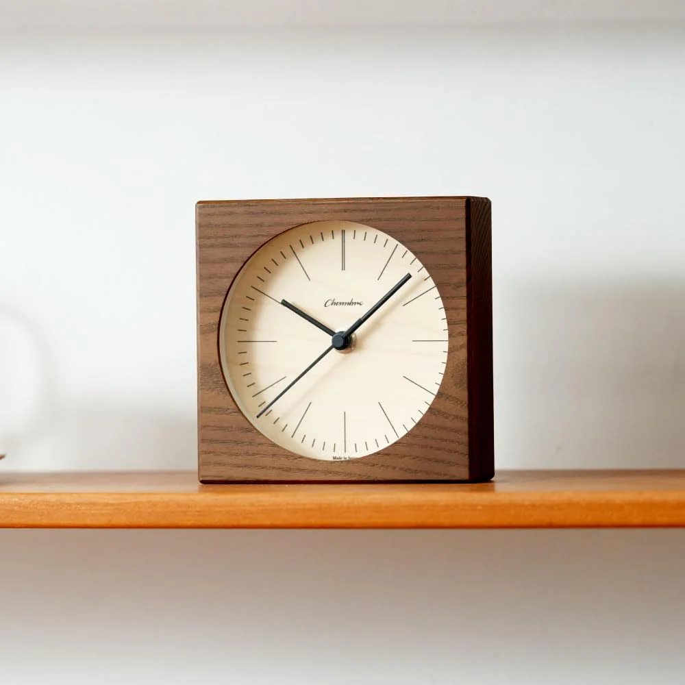 CHAMBRE Line Desk Clock CH-075DB Silent Non-Ticking Tabletop Clock Made in Japan - Image 7