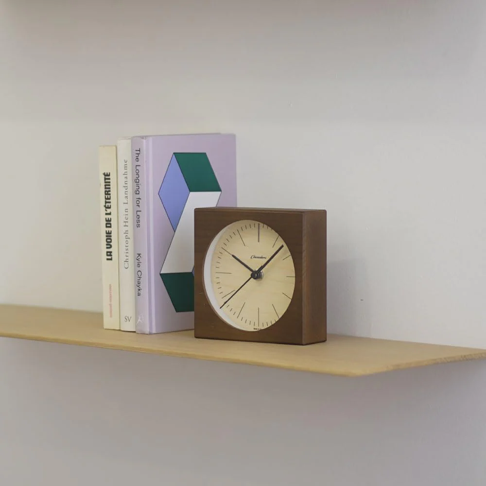 CHAMBRE Line Desk Clock CH-075DB Silent Non-Ticking Tabletop Clock Made in Japan - Image 8