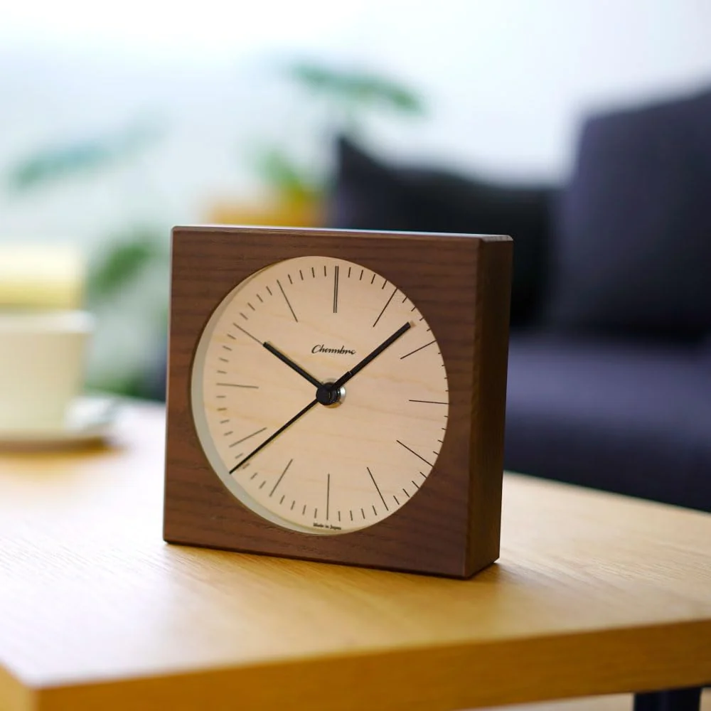 CHAMBRE Line Desk Clock CH-075DB Silent Non-Ticking Tabletop Clock Made in Japan - Image 9