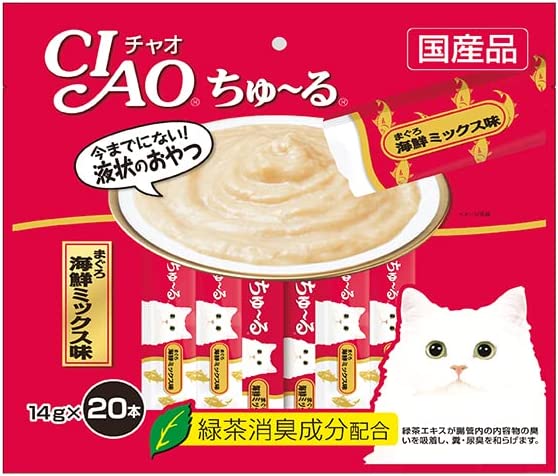 INABA CIAO Churu Tuna Seafood Mixed Taste 14g x 20 Cats
