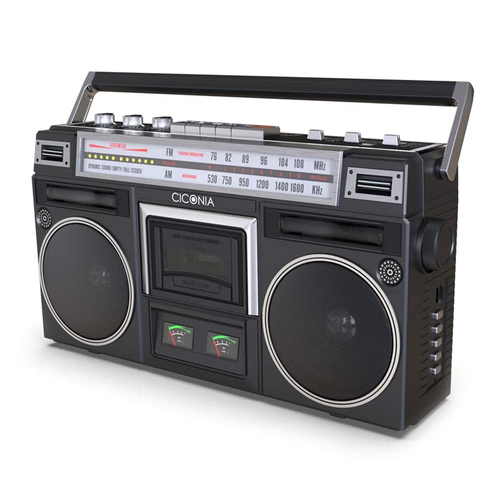 CICONIA Classical Boombox TY-2111 Boombox Retro Stereo Radio Cassette Player SD MP3 AC Power