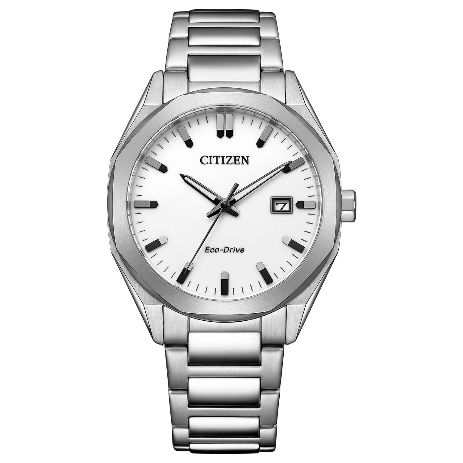 CITIZEN Eco-Drive Octagon Watch BM7620-83A Silver White Waterproof Men's