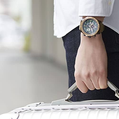 CITIZEN Promaster Eco Drive Radio Controlled Watch Aviation Slide Rule JY8074-11X Khaki - Image 6