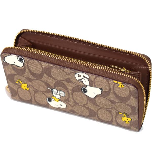 Coach Leather Long Wallet Snoopy Peanuts Collaboration CE705 Khaki Multi - Image 2