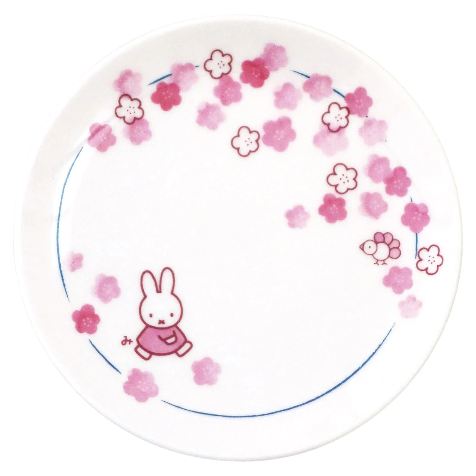 Dick Bruna Miffy Plate Medium 17cm Japanese Made Floral Design 418112