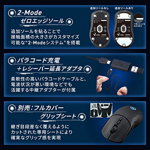 ELECOM VM500 Gaming Mouse Wireless/Wired 8 Buttons 12000 DPI Black - Image 7