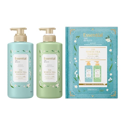 Essential The Beauty shampoo treatment set Barrier Pump Set White Tea Fragrance 900ml