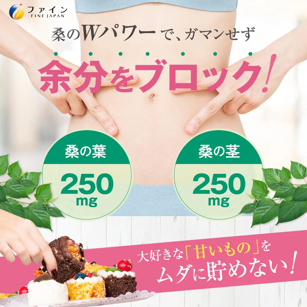 FINE JAPAN “No Calorie Worries” 30-Day Supply (150 Tablets) Mulberry Leaf/Stem Chitosan - Image 3