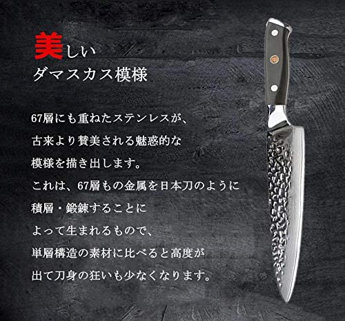 IZARIGAWA Santoku Knife 195mm VG10 Damascus Stainless Steel All-Purpose - Image 2