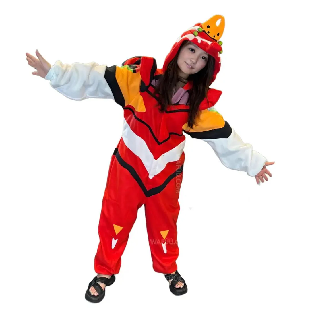 Evangelion Fleece Cosplay Costume Evangelion Unit 2 EVA002 Kigurumi