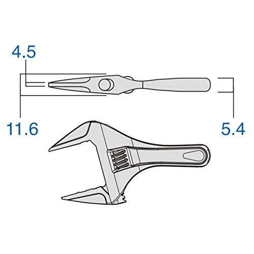 Fujiya KUROKIN Light short monkey wrench black-gold with grip FLS-28/32/43/53 - Image 5
