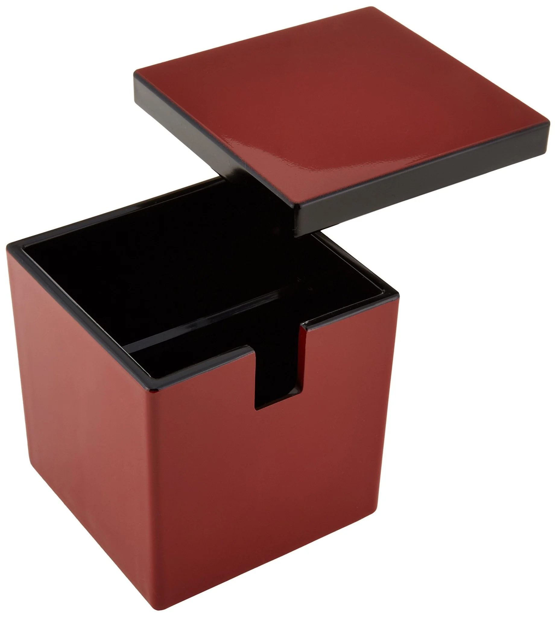 Fukui Craft Square Pickle Container with Tongs Model 37055 Red Black