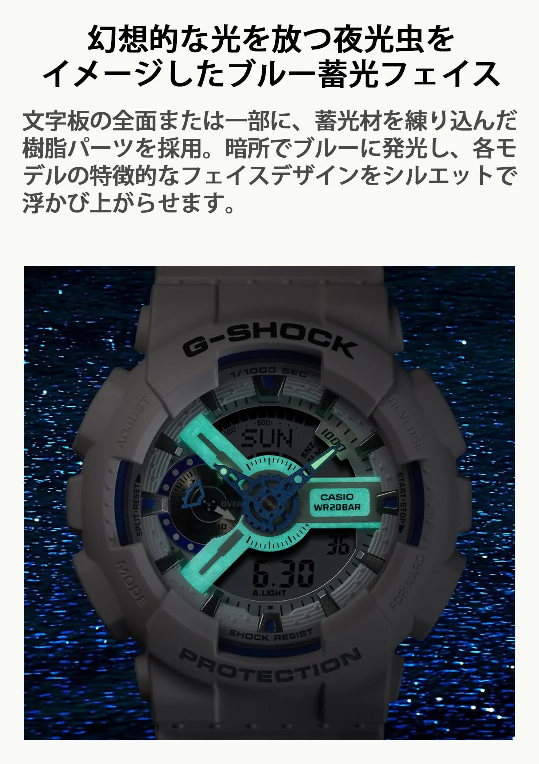 CASIO G-Shock Hidden Glow GA-110HDS-7AJF Men's Watch White - Image 4