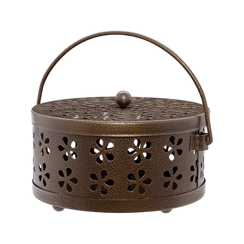 Hachibanya Katori Senko Mosquito Coil Holder Steel Portable Hanging Mosquito Repellent Bronze